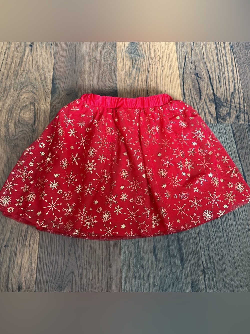 Holiday Time Red Skirt with Gold Accents